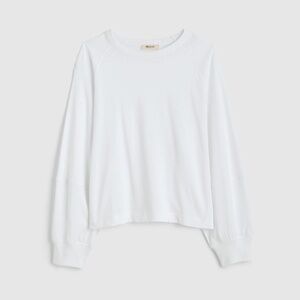 NWT Madewell White Relaxed Long-Sleeve Raglan Tee (Size M)